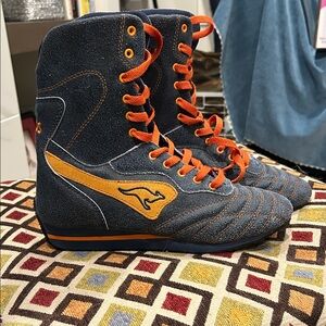 kangaROOS Blue High-Tops with Orange Accents